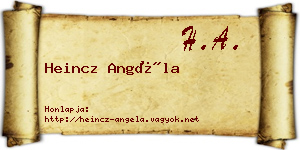 Heincz Angéla névjegykártya